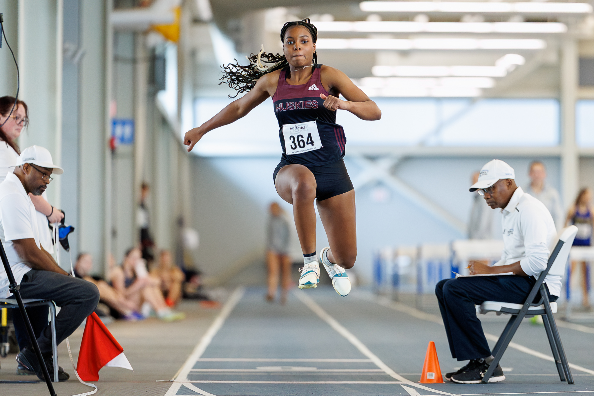 Elisha Delphin sets school triple jump record as Huskies compete in Athletics NS Open
