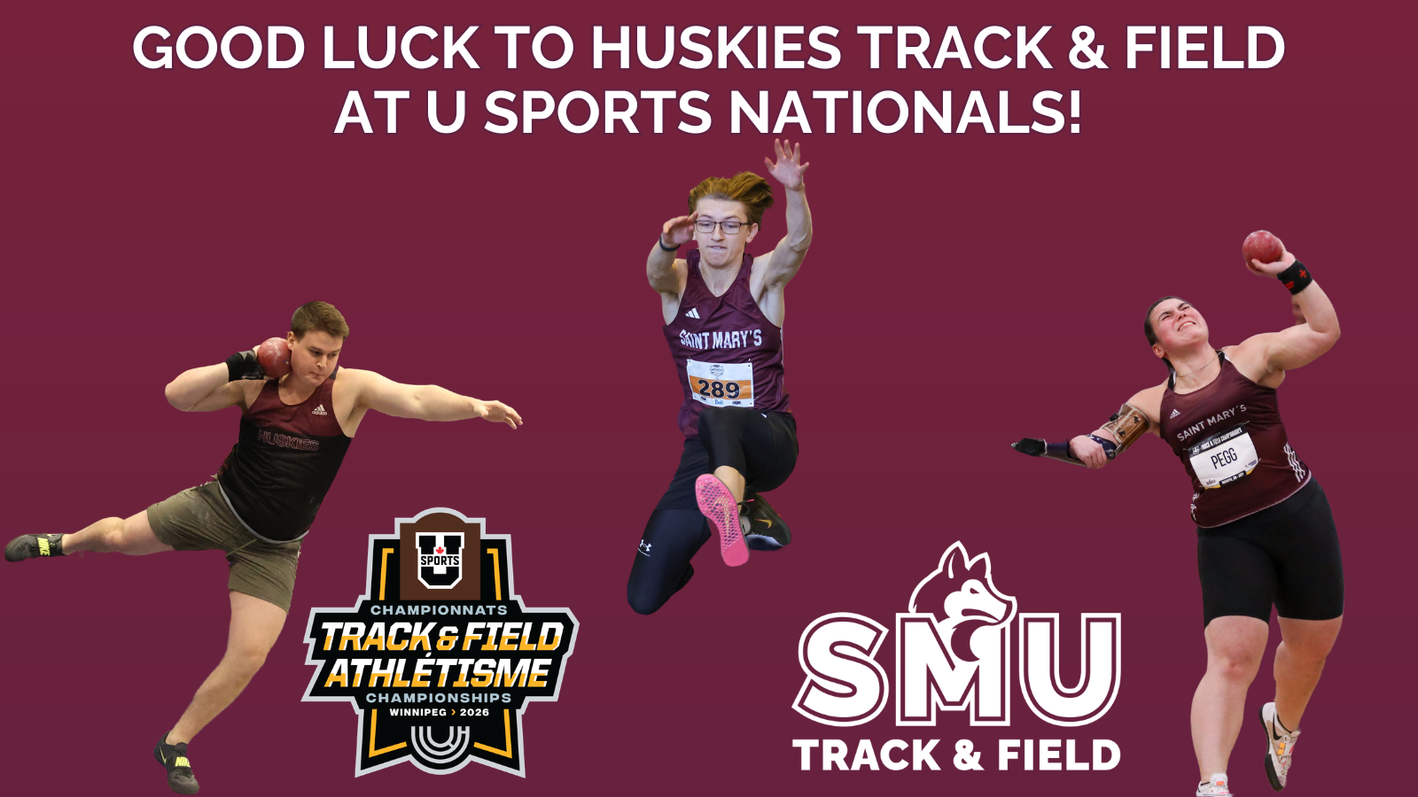 Pegg, Dunlop & MacDonald to compete at 2026 U SPORTS Track & Field Championships in Winnipeg