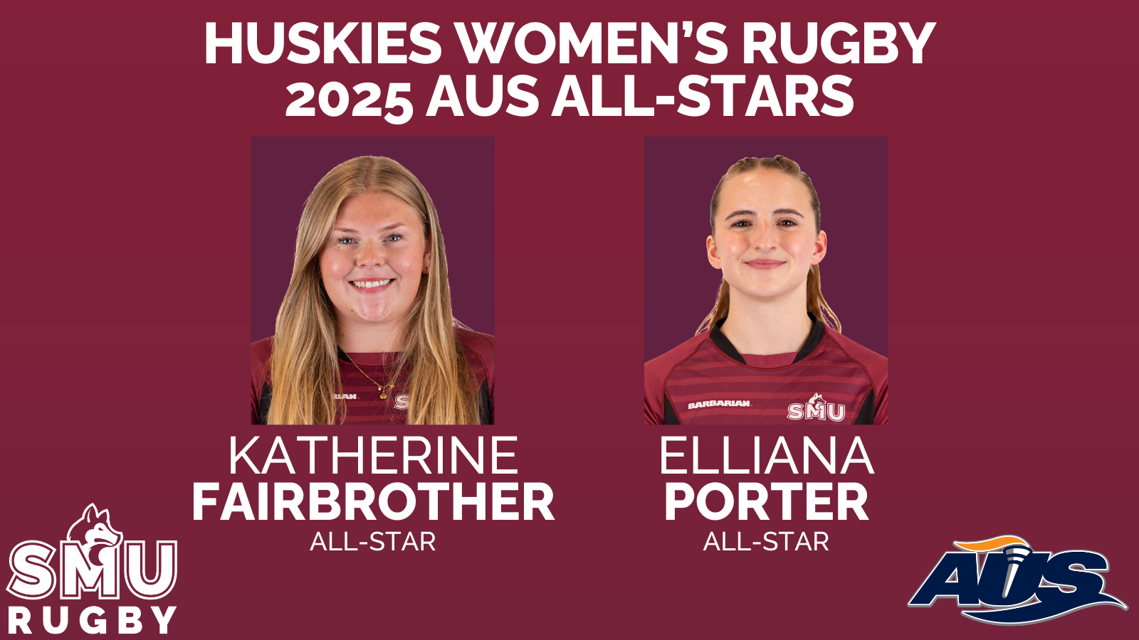 Fairbrother, Porter named 2025 AUS Women's Rugby All-Stars