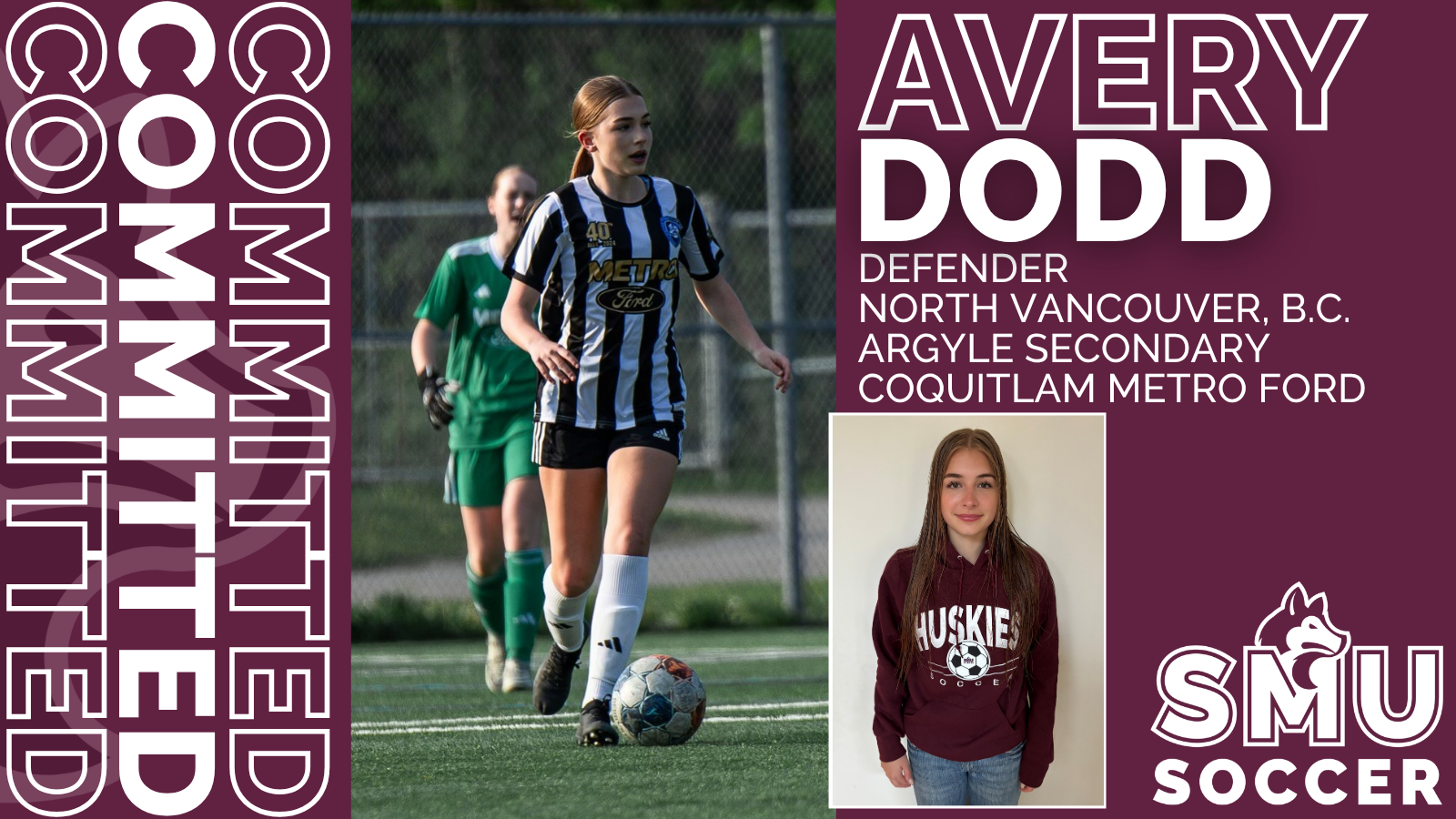 Huskies women&rsquo;s soccer announce commitment of defender Avery Dodd