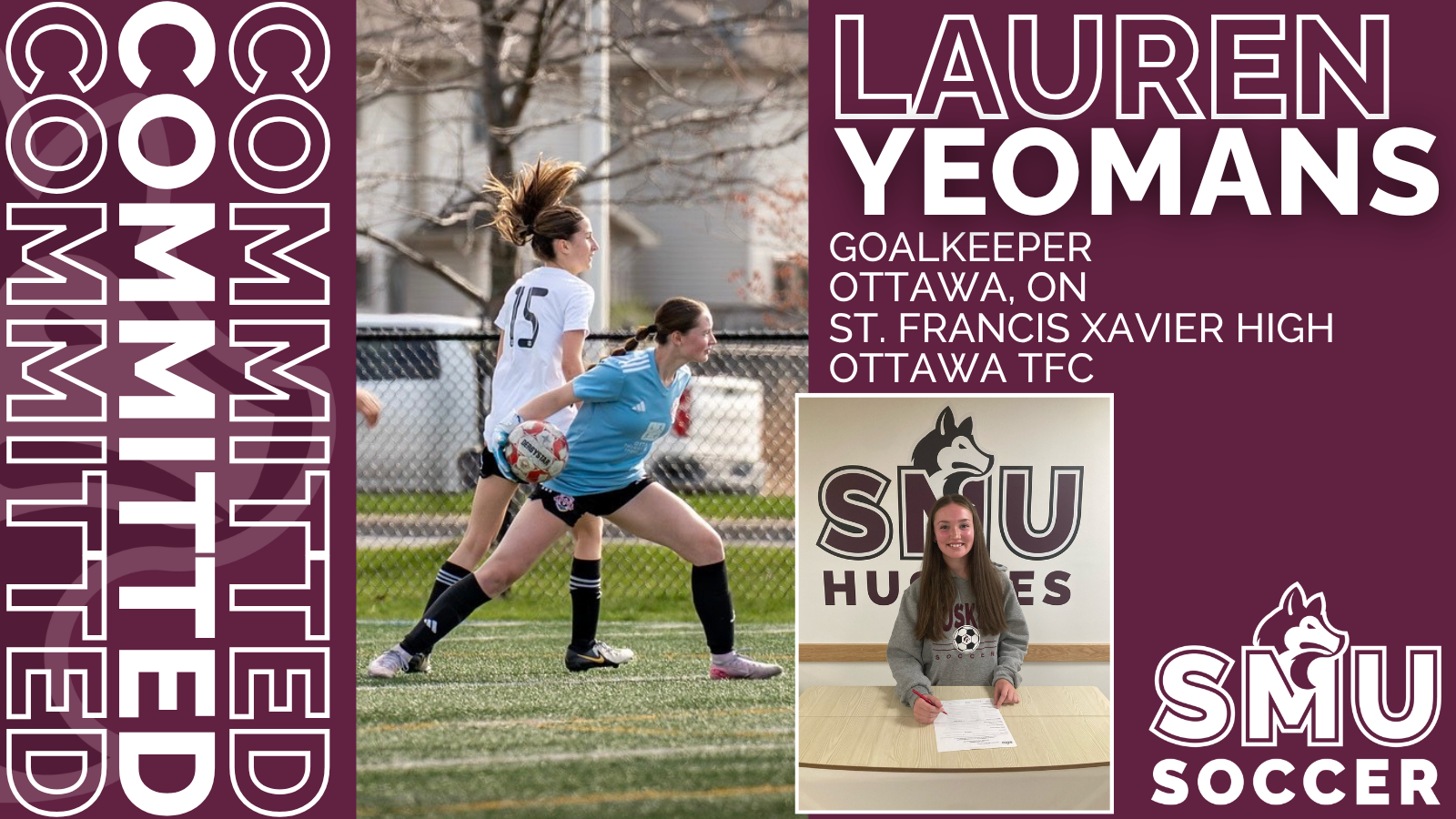 Huskies women&rsquo;s soccer announce commitment of goalkeeper Lauren Yeomans